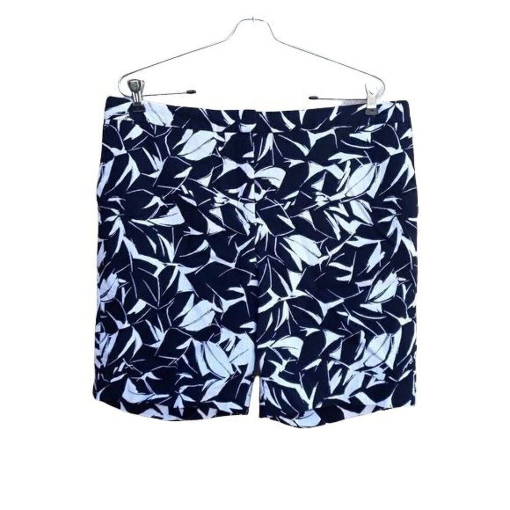 Mario Serrano Packable Dressy Shorts Stretch High-rise Bermuda Abstract Sz 10‎